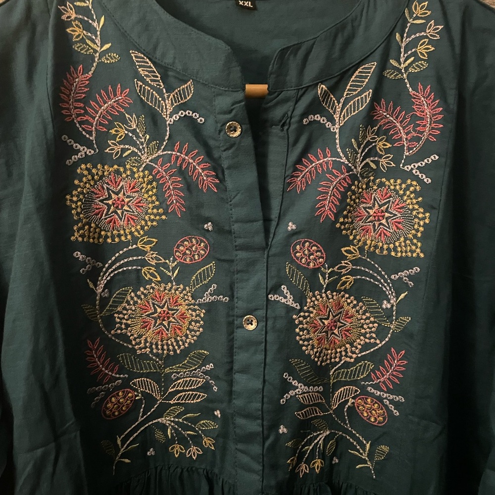 Made in India floral embroidered dress half bottom up